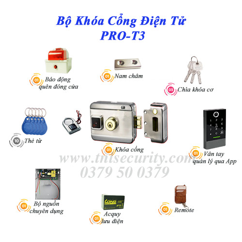 Bộ khóa cổng điện tử PRO-T3